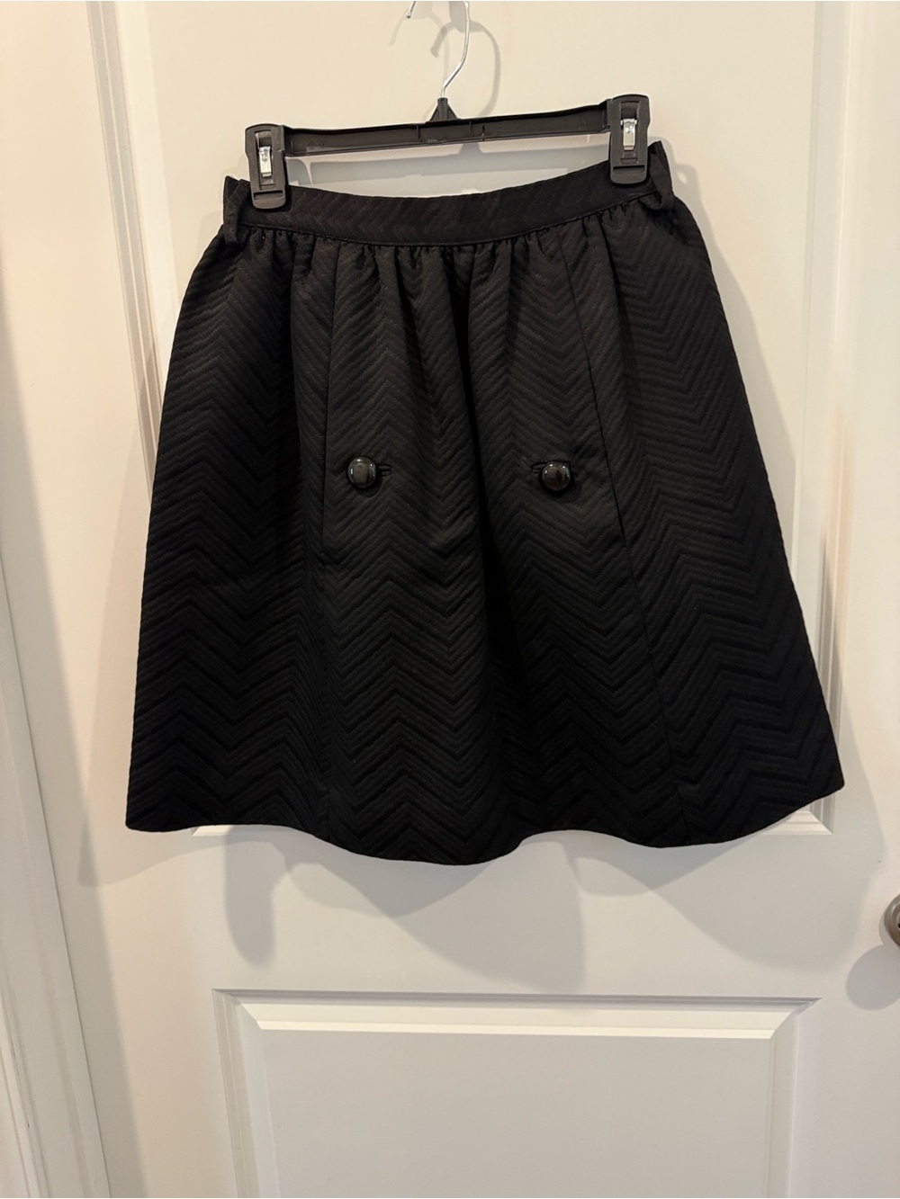 Evan-Picone Black Skirt with Burgundy Logo Detail